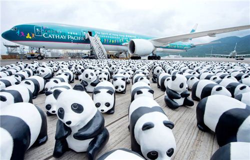 1600 Pandas arriving in Hong Kong with Cathay Pacific - a Hong Kong based airline