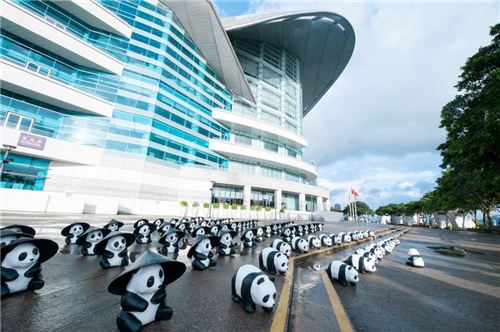 1600 Pandas in front of the Hong Kong Convention and Exhibition Centre