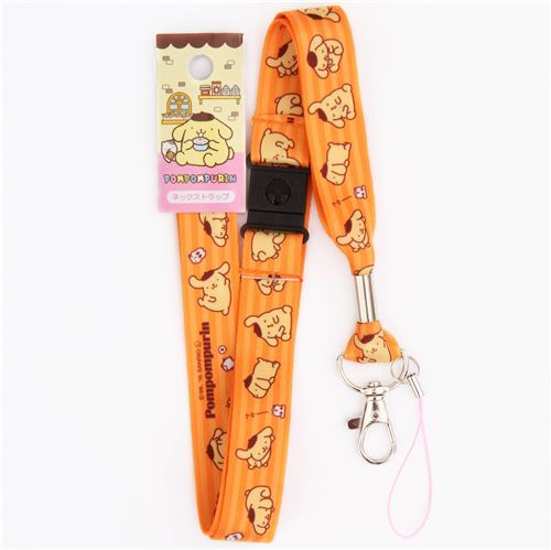 orange stripe Pompompurin dog animal lanyard