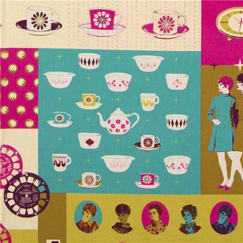 Audrey Hepburn retro designer fabric by Melody Miller