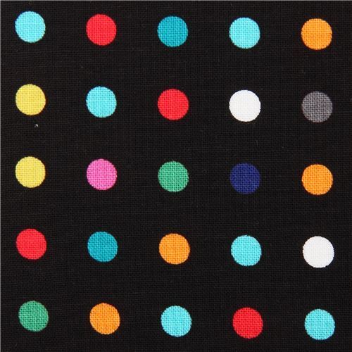 black Michael Miller fabric colorful dot Make a Point