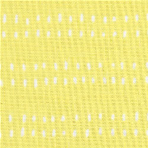 chartreuse Michael Miller fabric mini white dash line Linger