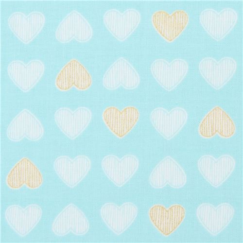 turquoise Michael Miller fabric metallic Heart of Gold