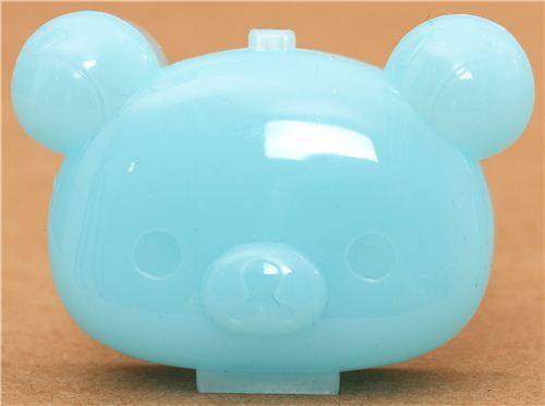 Rilakkuma bear blue mini plastic case pill box San-X