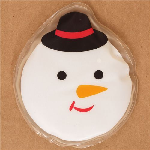 Snowman face pocket warmer hot pad from Japan