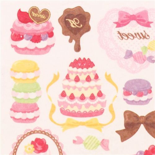 sweets macaron cake temporay tattoo stickers from Japan