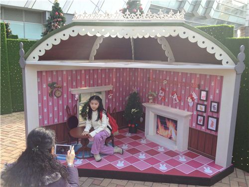 The cutest miniature rabbit house - even small children would look big in there
