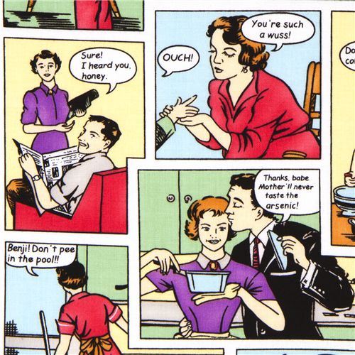 colourful Michael Miller designer fabric retro comic