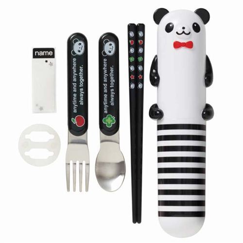 panda bear stripe Bento Cutlery Set from Japan