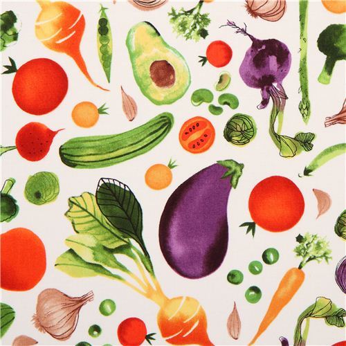 cream vegetable food fabric Robert Kaufman Metro Market Margaret Berg
