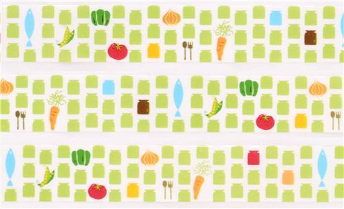 white kitchen food vegetable deco tape sticky tape from Japan by Prime Nakamura