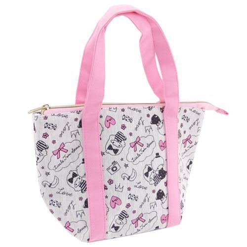 grey pink Little Twin Stars lunch bag thermal bag by Crux from Japan
