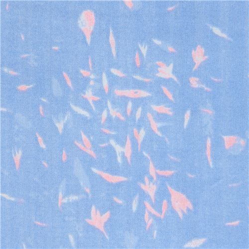 flower nani iro fabric blue double gauze