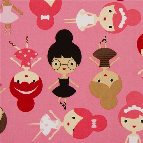 pink ballerina girls ballet fabric Robert Kaufman USA