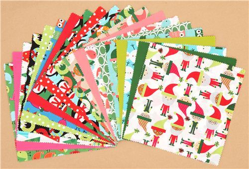 Christmas fabric bundle elf owl Ten-Square Robert Kaufman