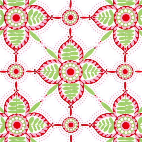 white Michael Miller Christmas fabric with flowers