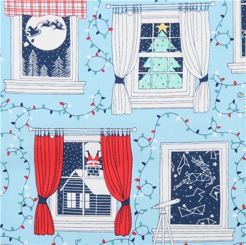 Christmas fabric by Ink & Arrow fabric with windows