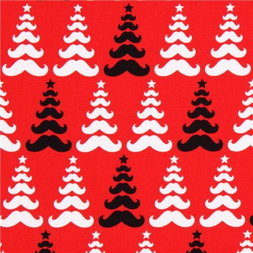 red moustache Xmas fabric Robert Kaufman Merry Mustaches