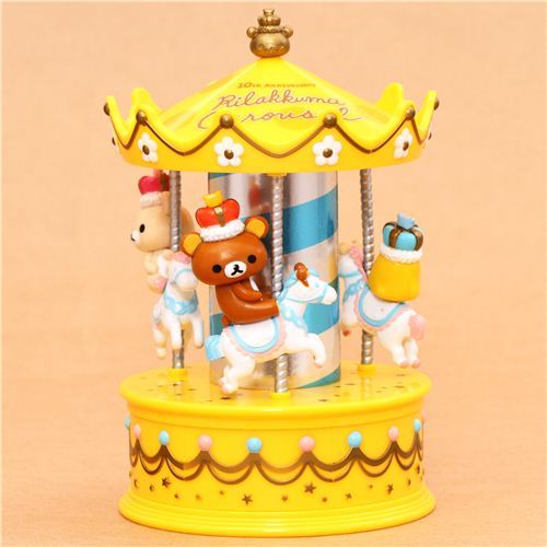 yellow Rilakkuma Wonderland bear carousel jewel case casket