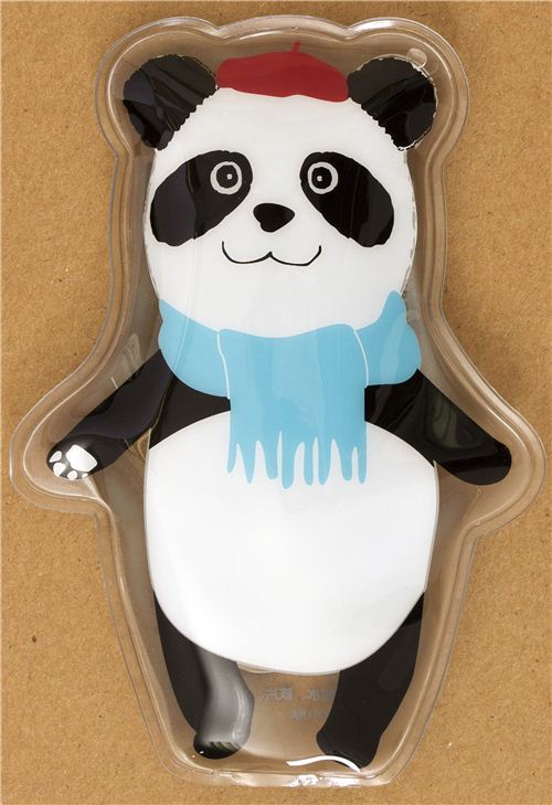 Panda bear with scarf and beanie pocket warmer hot pad 