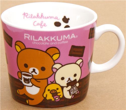 Rilakkuma bear cup with chocolate & coffee San-X