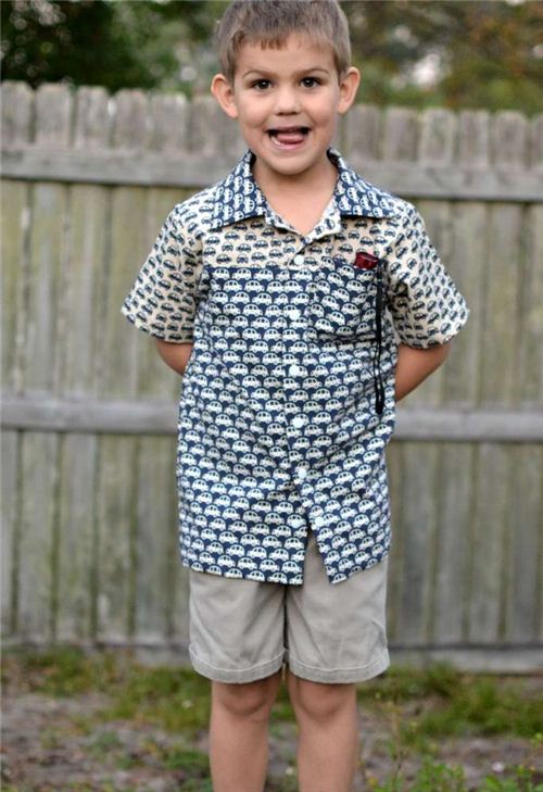 What a great shirt for boys! SewCanShe made it from our Kokka fabrics.