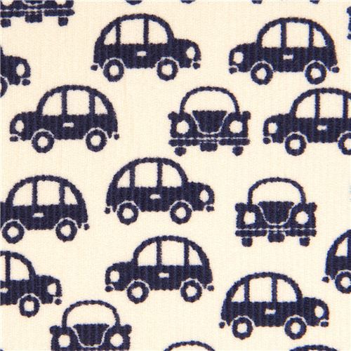 dark blue cars fabric for boys by Kokka Japan