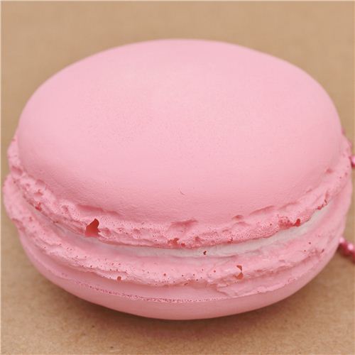 cute light pink macaron ice sandwich squishy cellphone charm kawaii