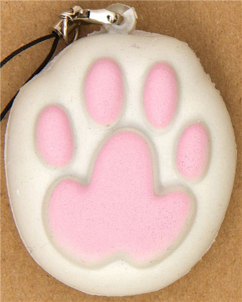 kawaii squishy charm with pink cat's paw