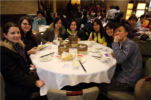 Our table in the Chinese restaurant for Dim Sum