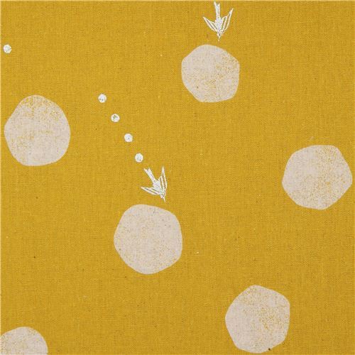 Japanese mustard yellow echino canvas dot fabric