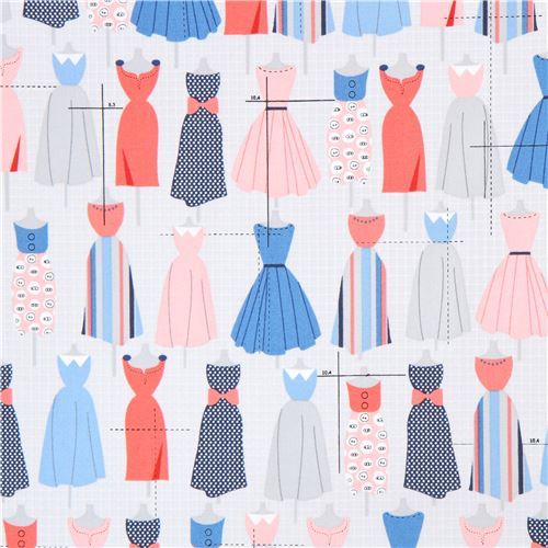 grey Robert Kaufman fabric blue dress Sew Dressed Up