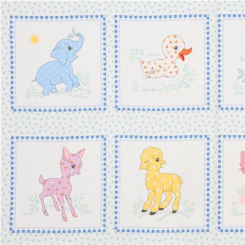 baby animal panel fabric by Robert Kaufman