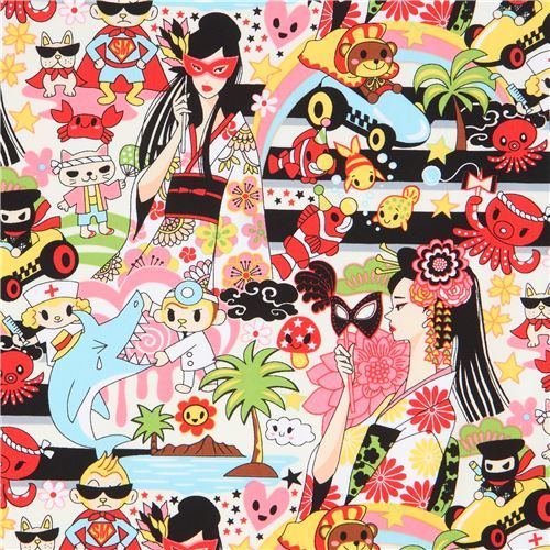 colorful anime fabric by Trans-Pacific Textiles
