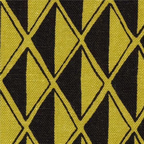 green black Robert Kaufman triangle diamond linen cotton fabric Arroyo Essex