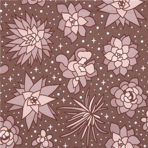 brown Robert Kaufman flower fabric Terrarium