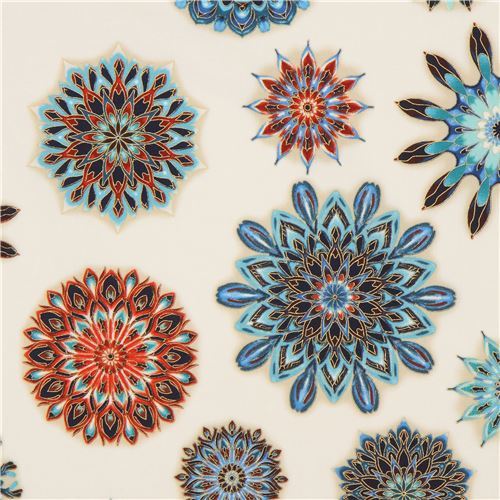 metallic embellished Robert Kaufman flower fabric