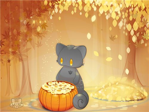 Golden fall leaves can be found in this BeKyoot wallpaper