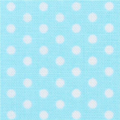 mini dot white Robert Kaufman light blue fabric Spot On