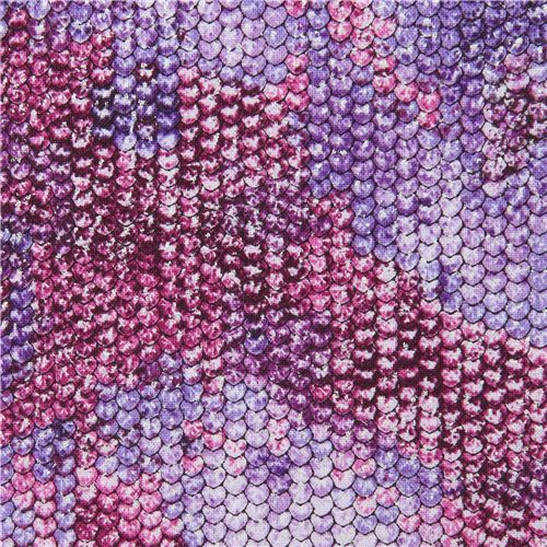 purple Robert Kaufman metallic embellished scale fabric