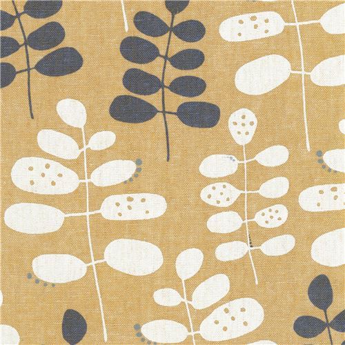 brown Robert Kaufman fabric with leaves