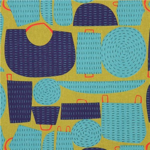 bag canvas fabric by Kokka in green