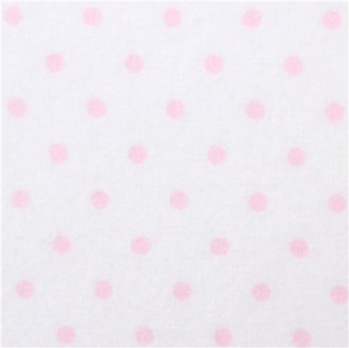 small pink dot Robert Kaufman white flannel fabric Cozy Cotton