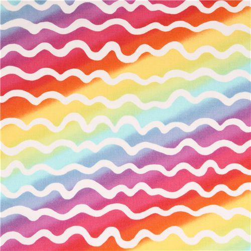 multicolor squiggle oxford fabric by Kokka