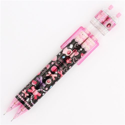 cute black pink rose ribbon jewelry mechanical pencil Japan