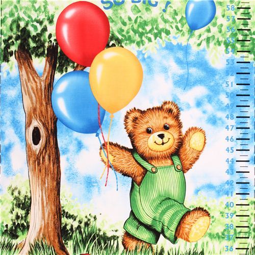 kids growth chart panel fabric Timeless Treasures Corduroy