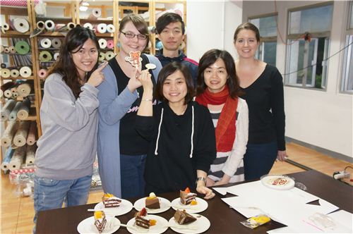 The whole team enjoyed the delicious cake