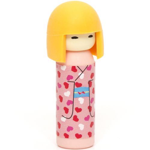 Japanese Kokeshi dolls eraser hearts from Japan