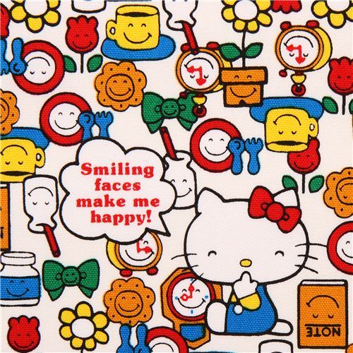 white Hello Kitty Smile oxford fabric garden tulip flower by Sanrio from Japan