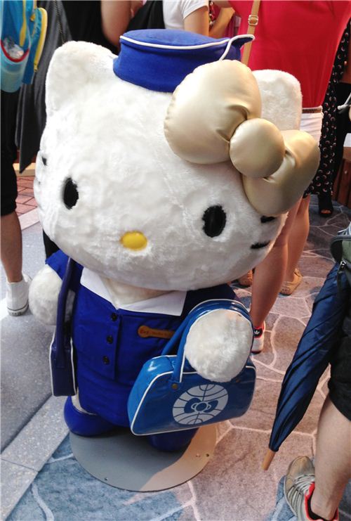 Hello Kitty as a flight attendant from the 1960s